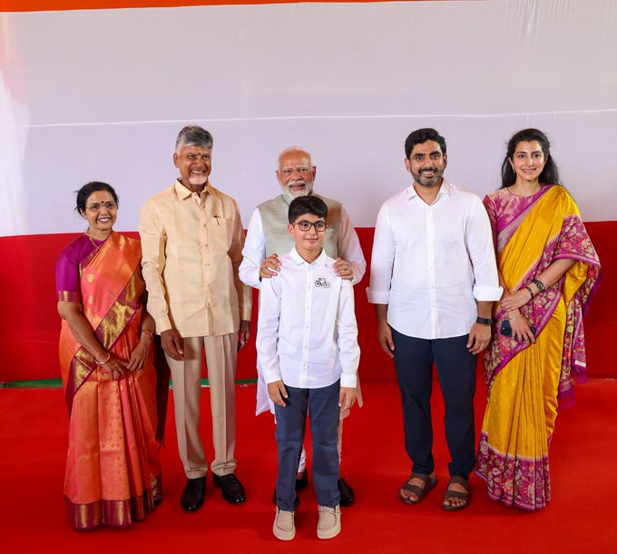 Nara Family with Sri Narendra Modi, PM of India.